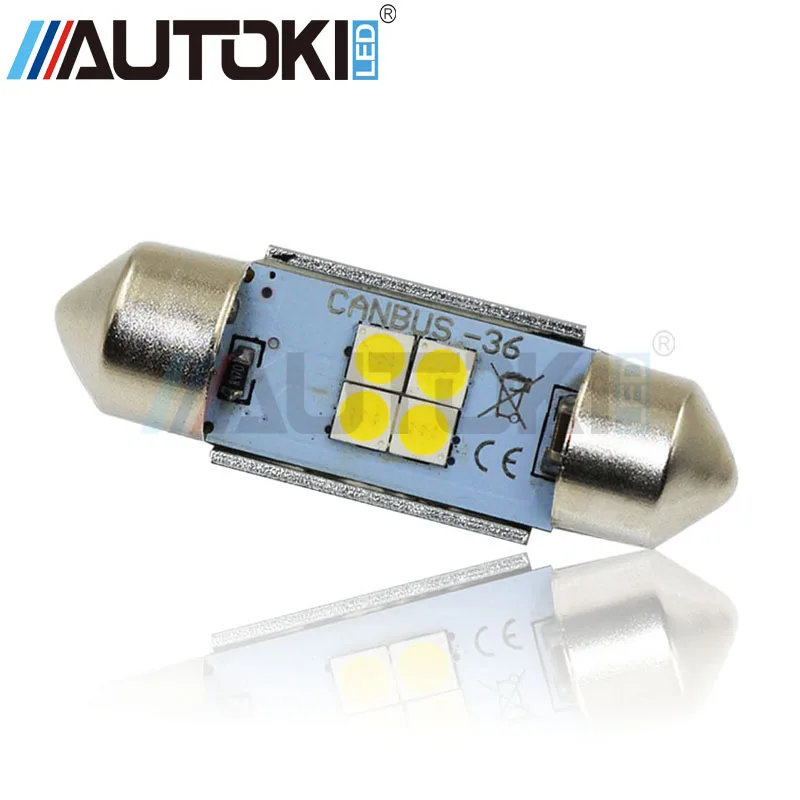 Бесплатная доставка Canbus двухконцевая Светодиодная лампа 3030 4SMD 28 мм 31 36 39 41 44
