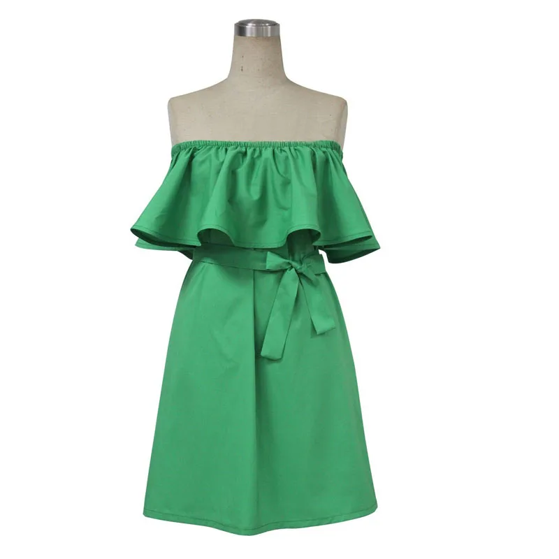 Платье женское повседневное без бретелек с вырезом лодочкой S2699|fashion women dress|women