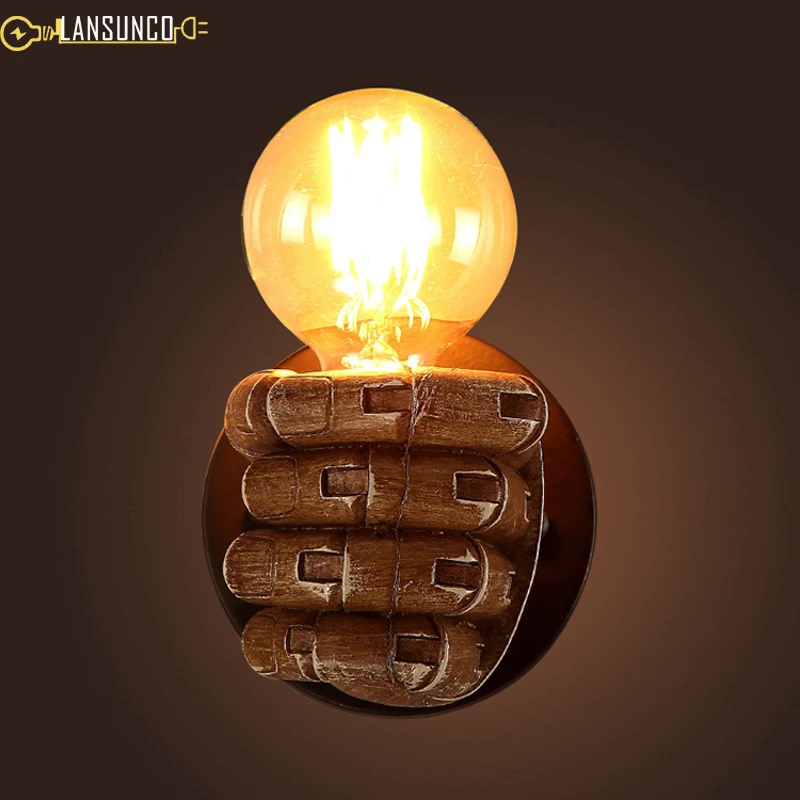Vintage Wall Lamps Industrial Sconce Lights Fist Wandlamp For Storefront Bedroom Light Fixtures Retro Lamparas De Pared | Лампы и
