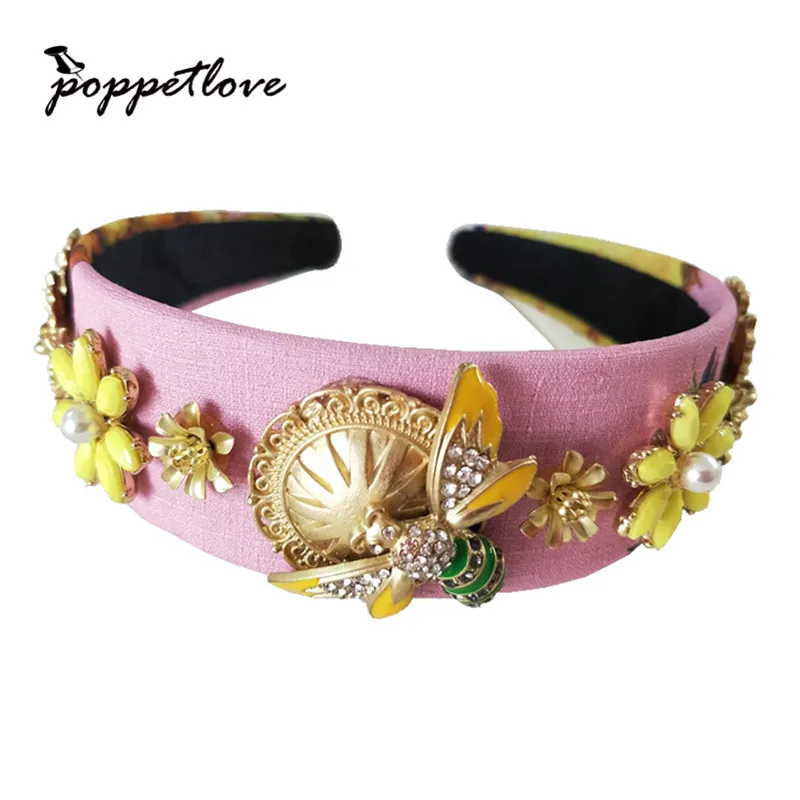 

Корона для волос, с кристаллами пчелы в стиле барокко, золотого цвета винтажный головной убор, 2017 г., свадебные украшения для волос, аксессуа...