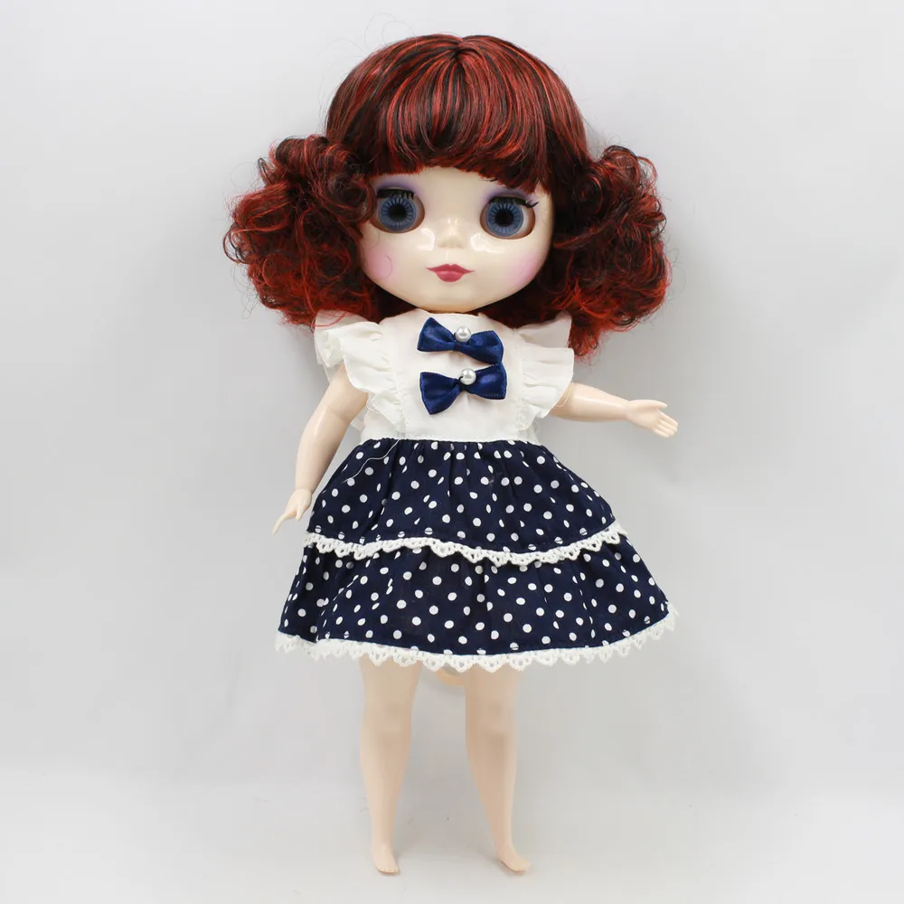 Пухленькая кукла blyth 1/6 30 см красный микс черные волосы с челкой/бахрома Жир Тела белая кожа подарок игрушка