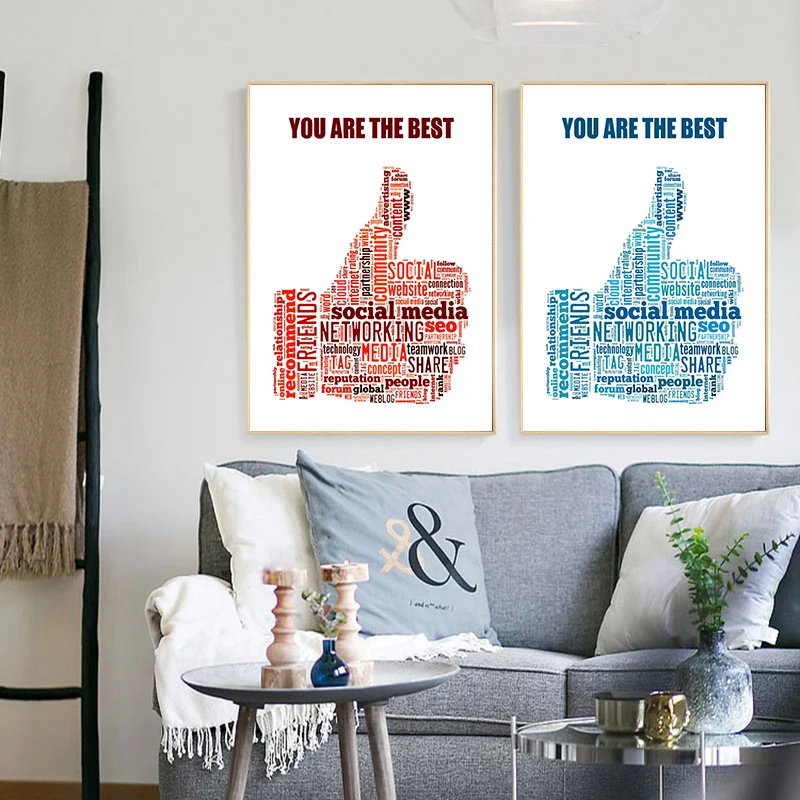 Креативная офисная картина Вдохновляющие буквы украшение для кабинета