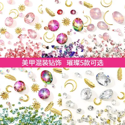 3D Стразы для дизайна ногтей шпильки акриловые кончики наклейки украшение в