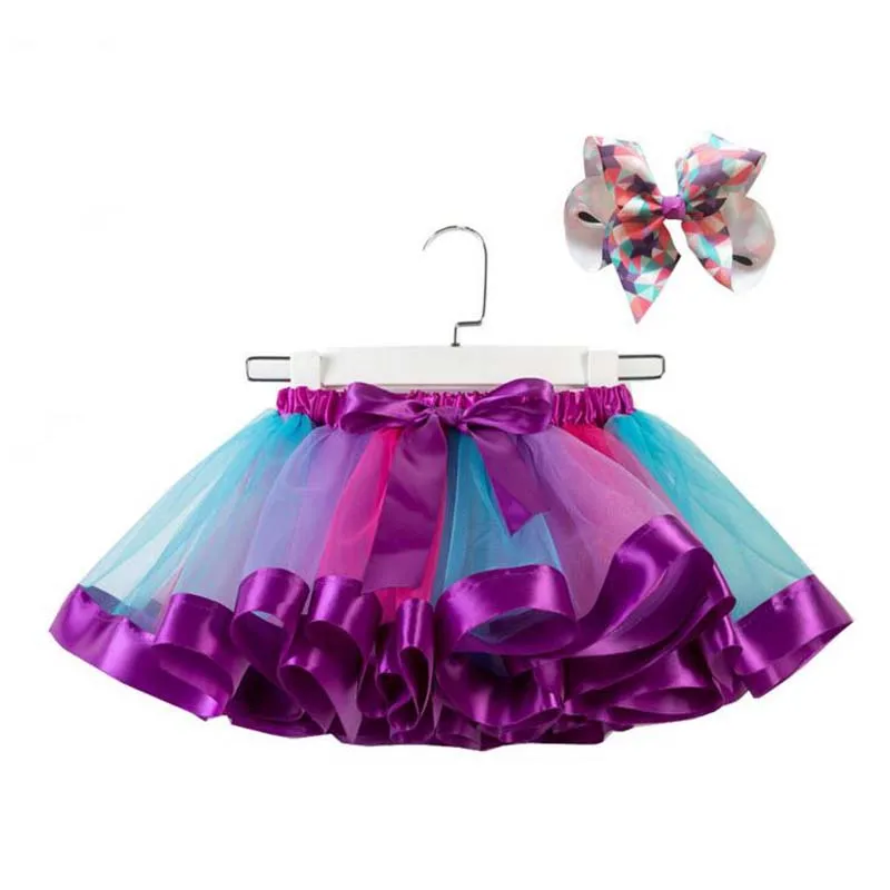 Радужные юбки новинка 2019 модные для девочек Милая юбка-пачка принцессы летняя