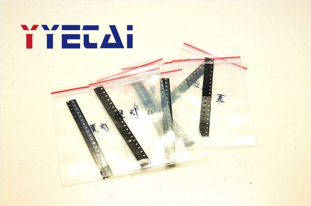 

YongYeTai 0603 SMD LED Light Emitting Diode Pack Red Yellow Blue Green White Orange with Green Green 7 Each 20 free shipping