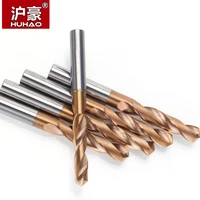 huhao 1pc spiral flute twist drill bit hrc65 solid carbide drill bits for metaux hard metal drilling
