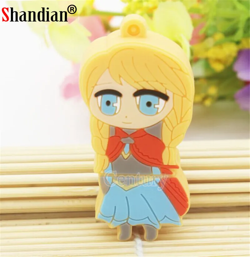 SHANDIAN Мода Эльза Анна Олаф usb флэш-накопитель мультфильм Флешка 8 ГБ 32 ГБ прекрасная девушка флеш-накопитель 16 Гб 64 Гб креативный