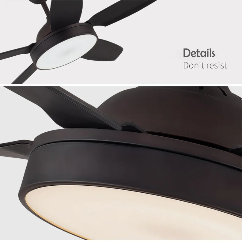 52 inch black ceilng fan light creative home ceiling with LED lights for living room bedroom AC220V | Лампы и освещение
