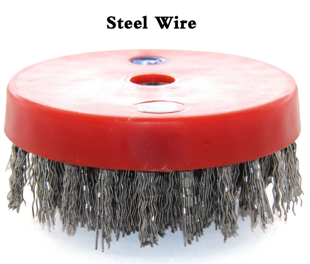 Dia 110mm Steel Sling Wire &amp Snail Lock Abasive Round Brush Wtih Screw Thread for Cleaning Granite Marble Concrete Stone Surface |