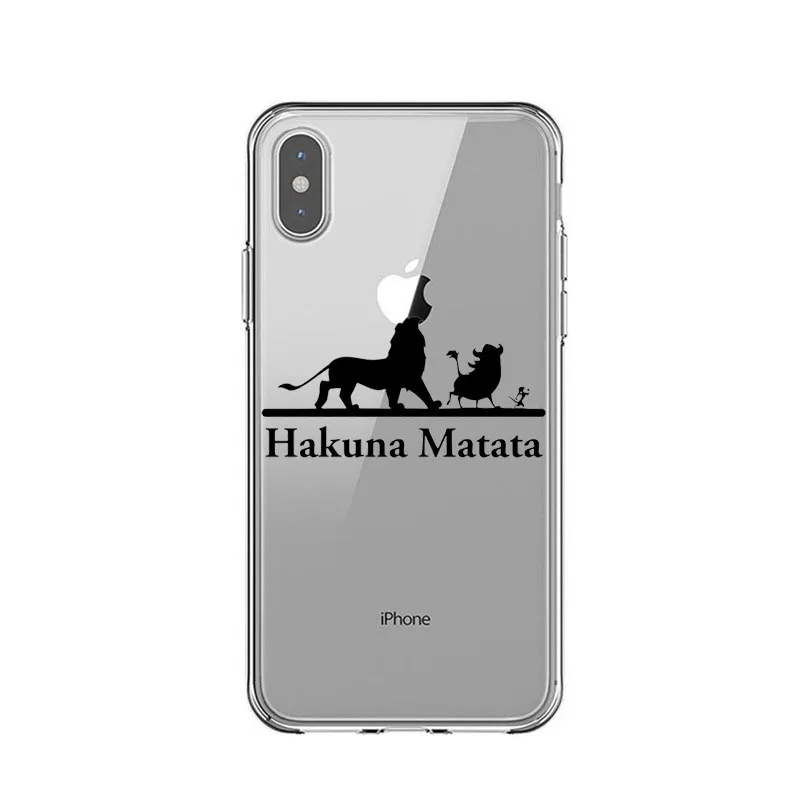 Moonlight Lion King Hakuna Matata мягкий чехол с принтом для iPhone 11 Pro Max X 5 5S SE 6 6SPlus 7 8 Plus XS MAX