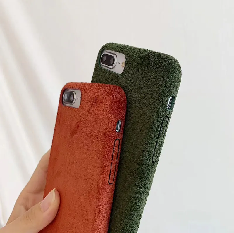 Силиконовый чехол Boucho для iphone 6 6s 7 8 Plus модные мягкие Меховые плюшевые текстурные