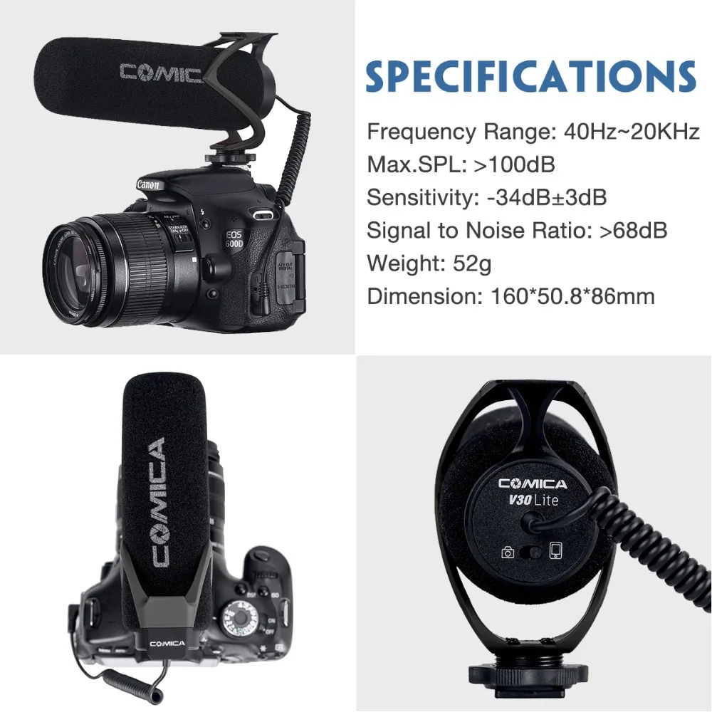 Comica CVM-V30 LITE направленный микрофон для DSLR камер и смартфонов | Электроника