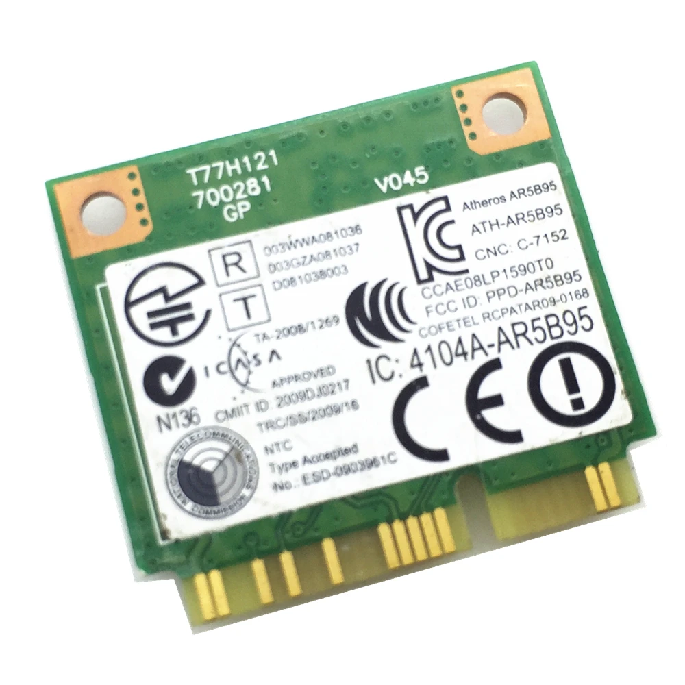 Беспроводная Wi Fi карта для N5040 DW1502 Atheros AR9285 AR5B95 Mini PCI e полуразмера|wifi access card|wifi card