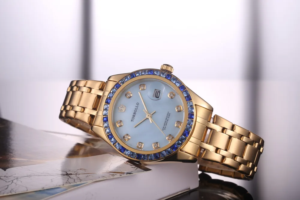 Женские повседневные часы с японским механизмом Водонепроницаемые Синие