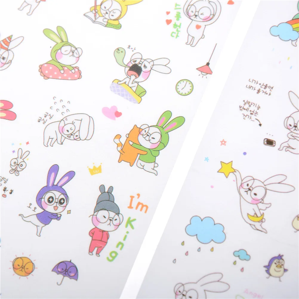 6 листов/набор наклейка в виде кролика мобильный телефон декор для дневника
