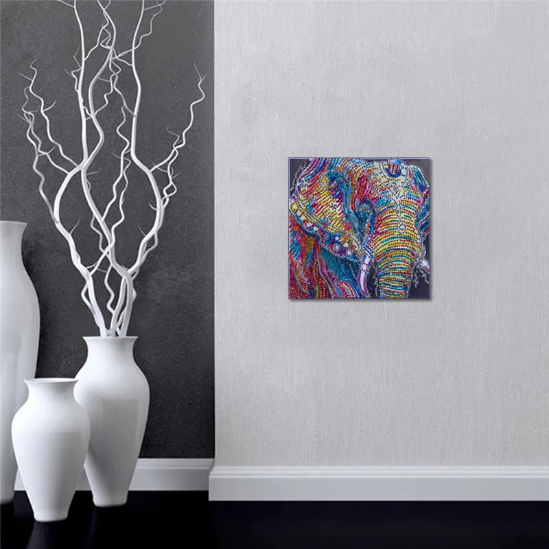5D DIY Diamond Painting partial special shaped Resin Drill &quotColor elephant&quot Embroidery Cross Stitch gift Home Decor | Дом и сад