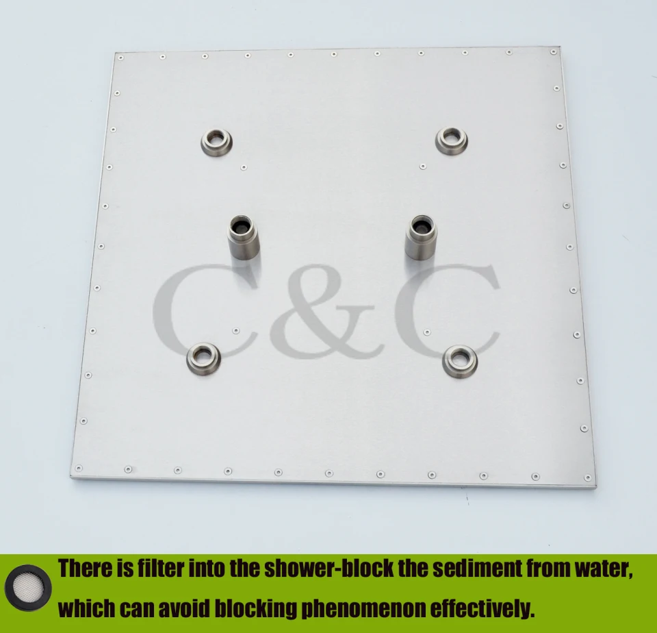 20 дюймов LED 3 вида цветов набор для душа с дождевой насадкой металлический