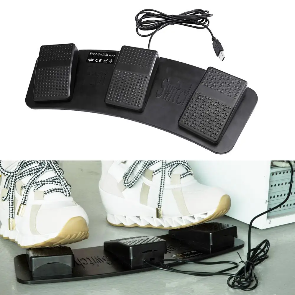 High Quality FS3-P USB Triple Foot Switch Pedal Control Keyboard Mouse PC Game Plastic | Switches