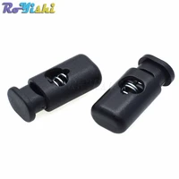 10pcspack cord lock stopper cylinder barrel plastic toggle clip for garment accessories black