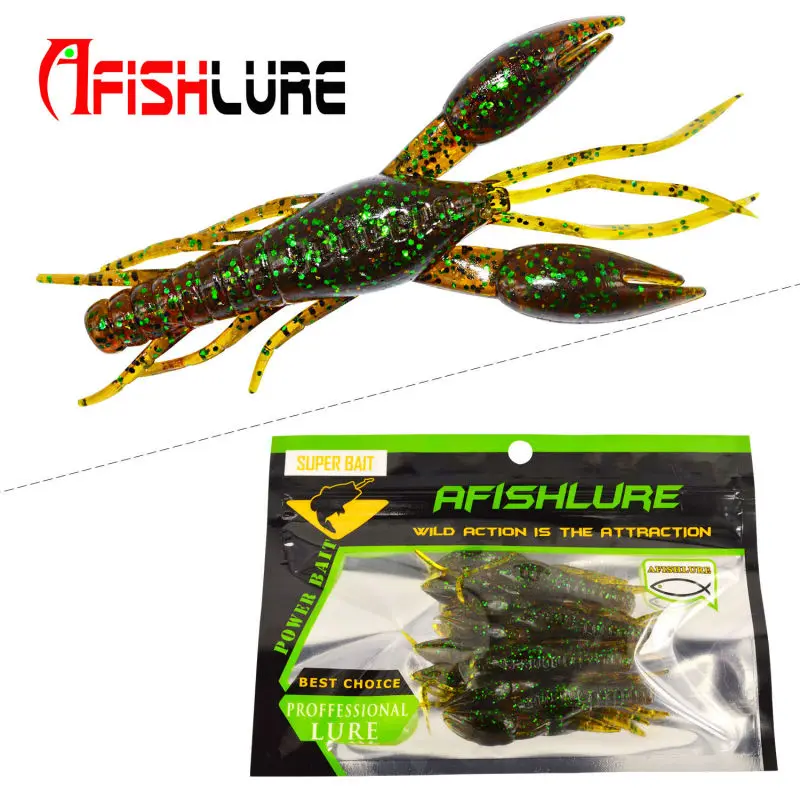 Afishlure 4 шт./лот высокое качество мягкие креветки с большими когтями 60 мм 5 г