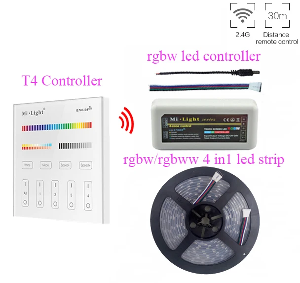 Светодиодная ленсветильник 4 в 1 5 20 м 5050SMD RGBW RGBWW постоянный ток 12 В + Mi светильник