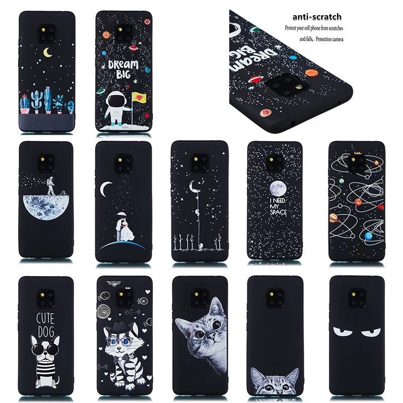 Черный ТПУ чехол для huawei P20 P30 Mate20X Pro Lite Nova 3 4 Чехол для Honor 7X 8A 8C 8XMax 8 9 10 Lite V20 Note10 P Smart
