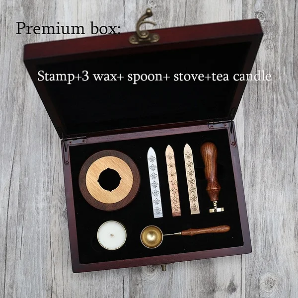 premium box Крест Христианский воск печать штамп/цветочный уплотнение воск печать/подарок воск штамп для флориста, Свадебное приглашение печать, ботанический штамп - Цвет: premium box