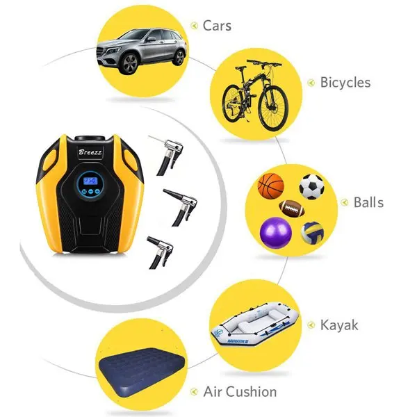 Tire Inflator Air compressor Pump 12V DC Portable Auto pump with Digital Display up to 150PSI for Car Bicycle and Othe | Автомобили и