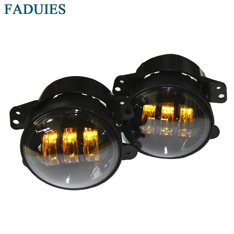 FADUIES 1 пара 4 дюйма 30 Вт круглый желтый светильник Led передняя противотуманная фара