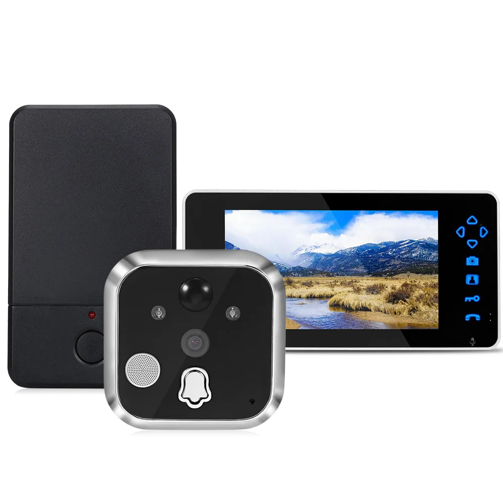 Fimei 7 ''lcd Цифровой глазок беспроводной дверной звонок ночного видения 120