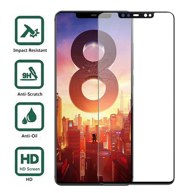 Закаленное стекло с полным покрытием для Xiaomi Mi 8 Mi8 lite SE Explorer pro Защита экрана