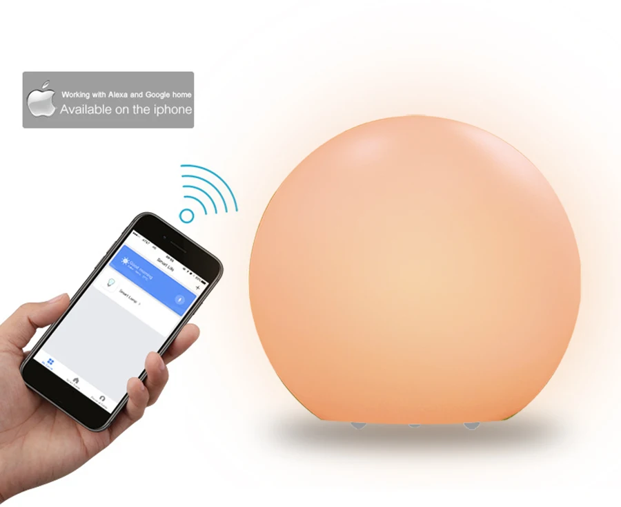 Dimmable WiFi RGBCW светодиодный Ночной свет Alexa Echo Google Home control с помощью приложения детская лампа
