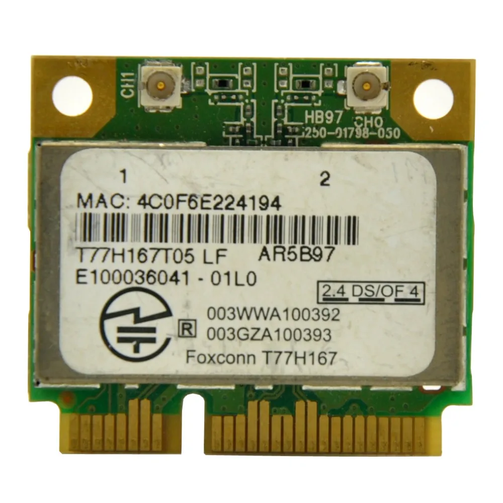 WTXUP для Atheros AR9287 AR5B97 802.11b/G/N 300 Мбит/с беспроводной половинной Mini Pci E Express Wi Fi адаптер