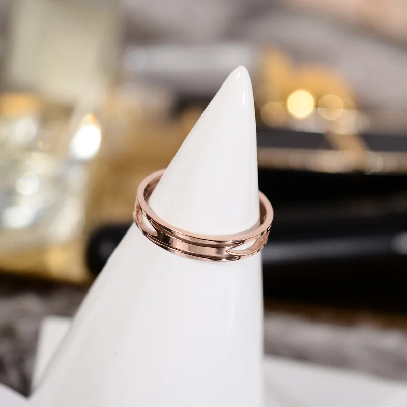 Новинка 2021 простое ажурное кольцо YUN RUO цвета розового золота модные ювелирные