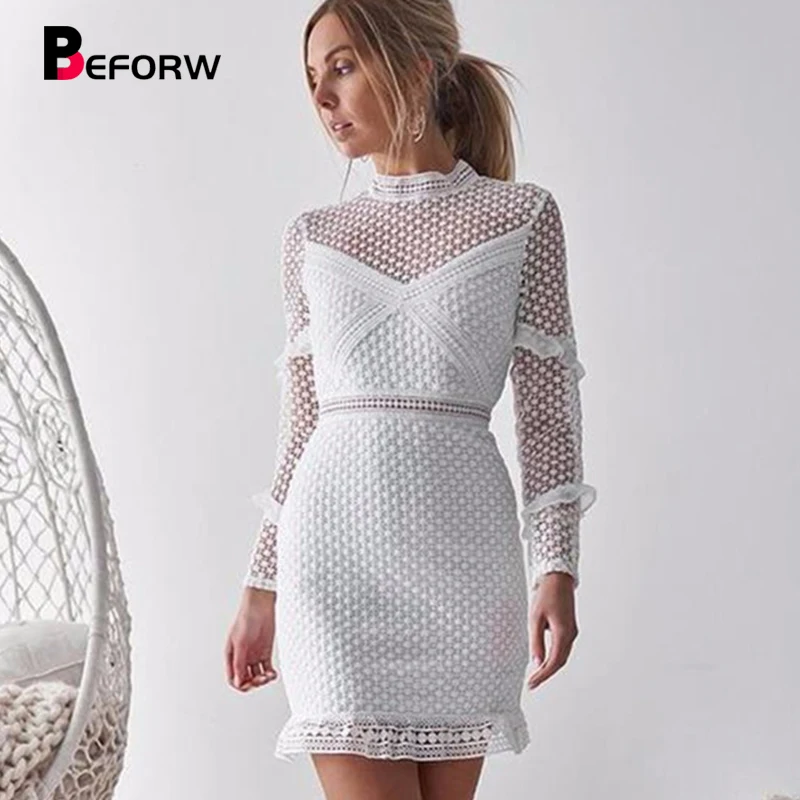 BEFORW женское осенне зимнее облегающие платья с длинным рукавом сексуальные