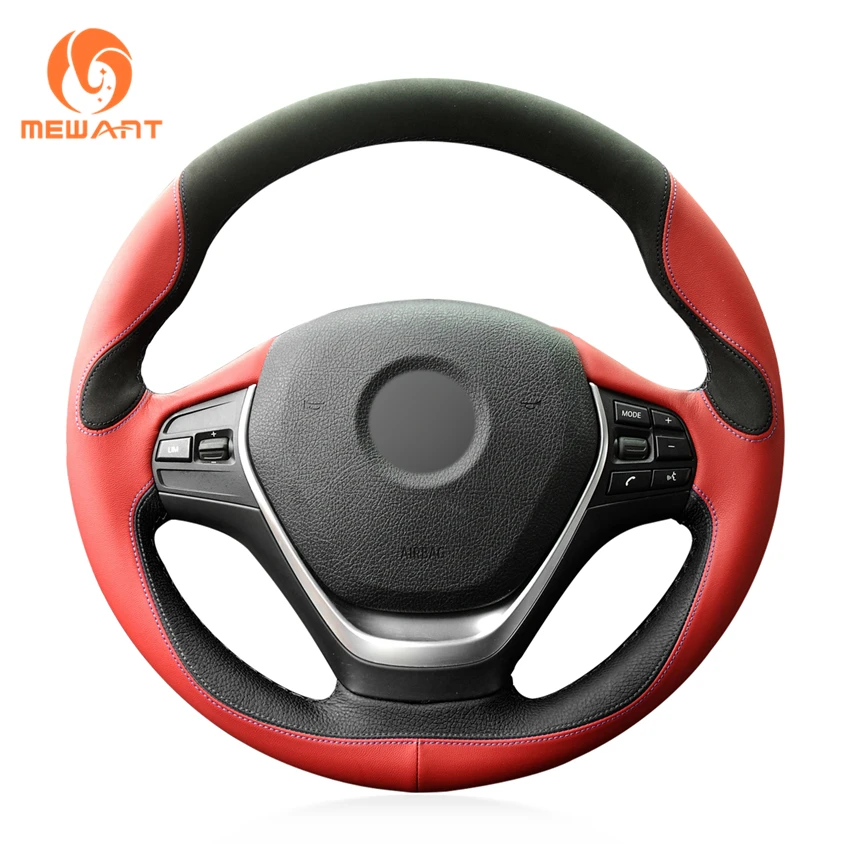 MEWANT черный кожаный чехол для руля BMW F20 F21 F22 F23 F30 F31 F34 F32 F33 F36|Чехлы на руль| |