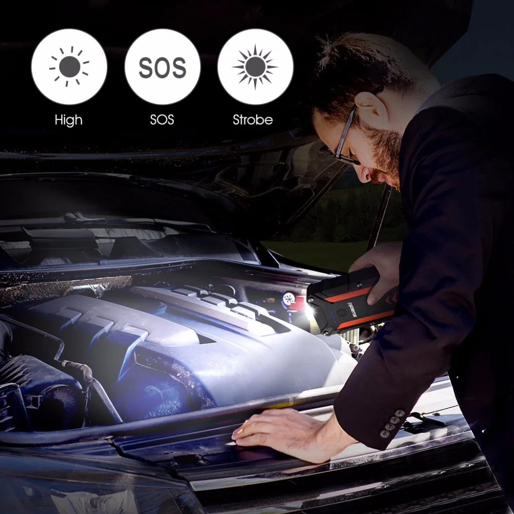 SUAOKI 1000A пиковый портативный стартер для автомобиля QC 3,0 Тип C до 7.0L газ или 5.0L дизельный двигатель авто аккумулятор бустер Банк мощности