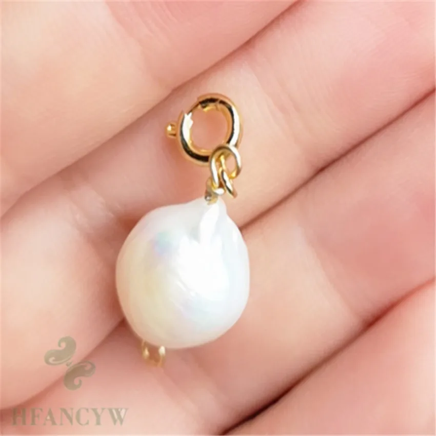 12x14mm White Baroque Pearl Necklace 18 inches Jewelry Cultured Classic Gift Chain Clasp Aurora Women | Украшения и аксессуары