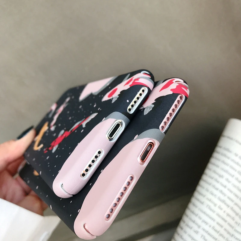 ShinyBean чехол для iPhone 8 Plus японский стиль Необычные Карп кои рыбы чехол s для iPhone X XR XS Max 8 7 6 6S Plus полный жесткий чехол