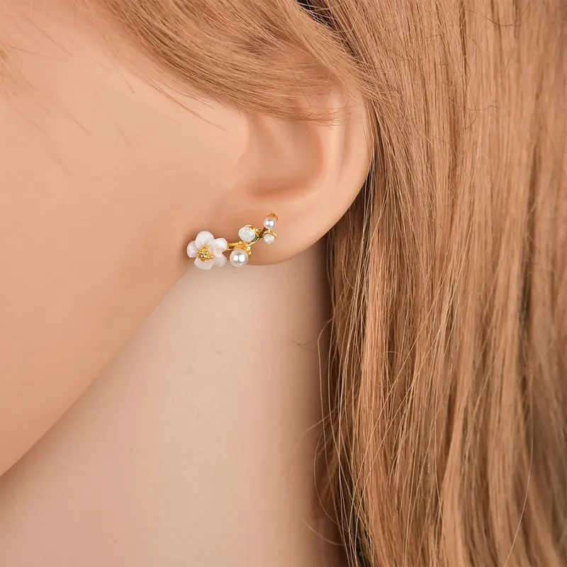 Новинка 2019 модные серьги с кристаллами для женщин гвоздики в виде ветки ракушки