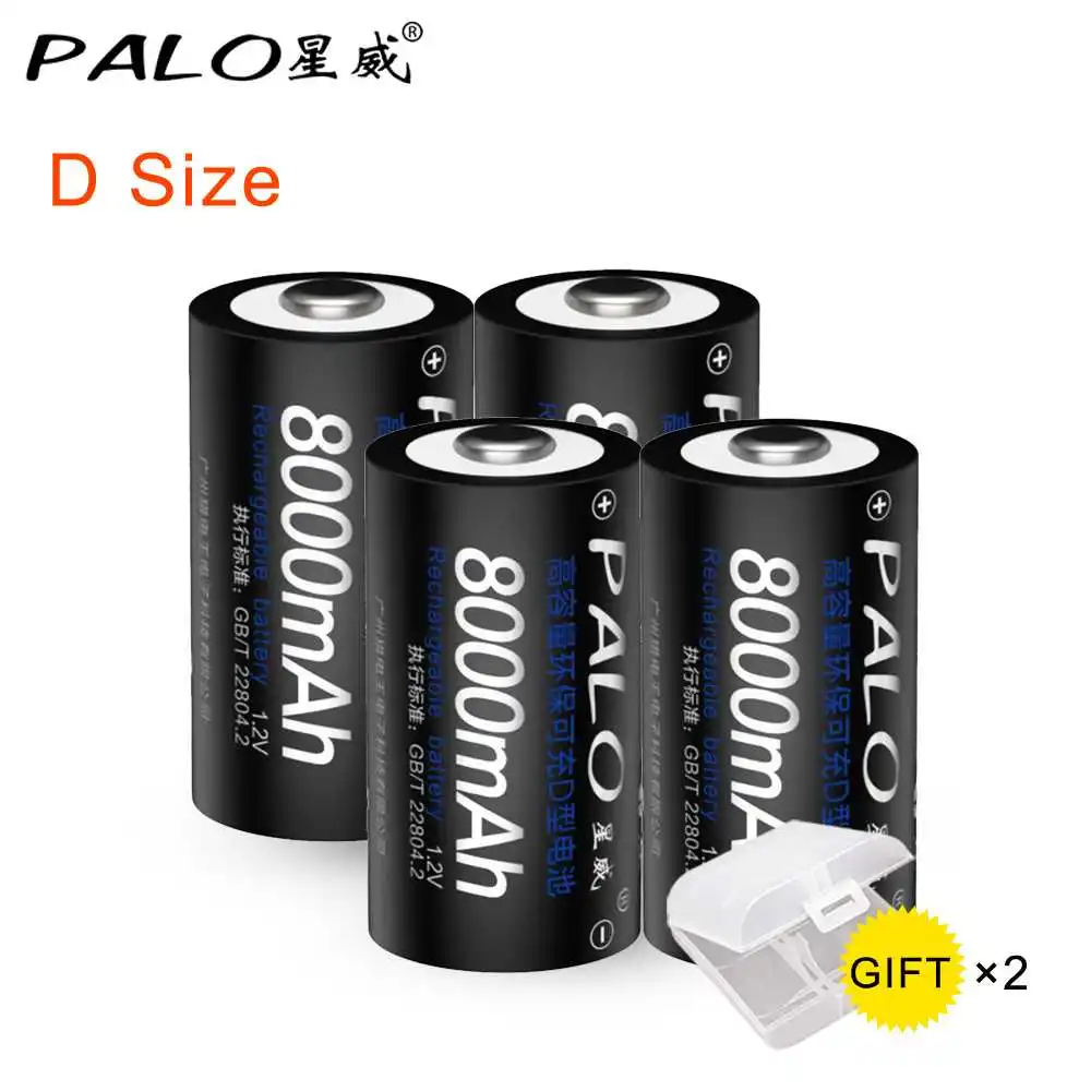 8 шт 8000mAh 1 2 v D Размер аккумуляторных батарей для вспышки света с 4 батарейных