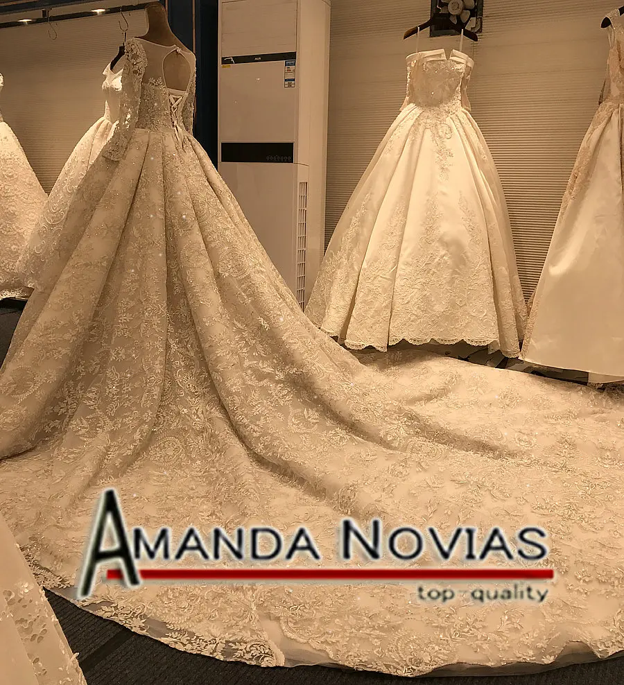 Роскошные свадебные платья с длинным шлейфом реальные фотографии 2018|amanda novias|wedding