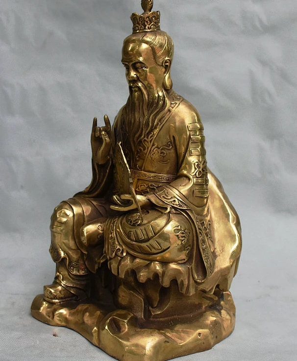 

Chinese Taoism Temple Brass Alchemy Initiator Tai Shang Lao Jun Statue Sculptur