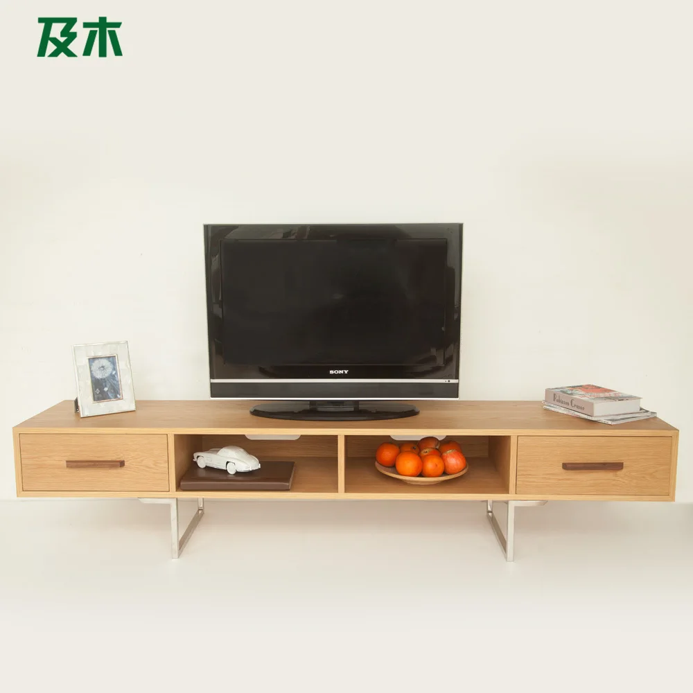 And wood furniture modern minimalist Scandinavian creative design white oak black walnut veneer TV cabinet DG004 |