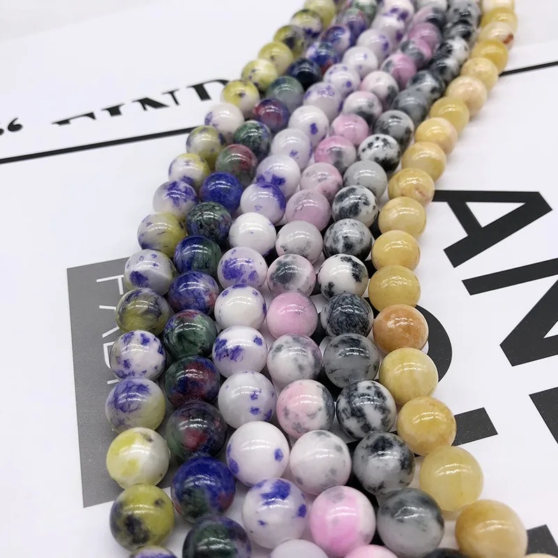 6mm 8mm 10mm Natural Stone Bead Pink Quartz Amethysts Agates Lapis lazuli For Jewelry Making DIY necklace Bracelet 15 Inches | Украшения и