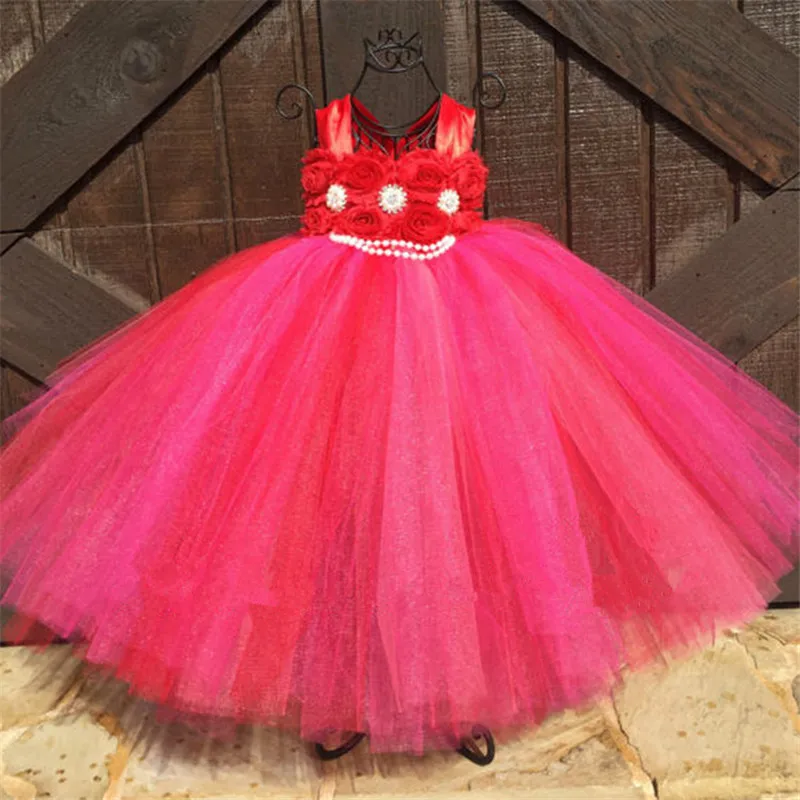 Flower Girl Dresses for Weddings Ball Gowns Baby Pageant Birthday Party Tutu Dress Fancy Tulle Children Kids Princess | Детская одежда