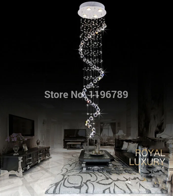 Роскошная люстра потолочная лампа блеск дуплексная спиральная лестница K9