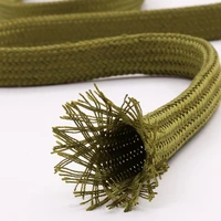 10m 14mm cotton nylon sleeve green nylon mesh braided sleeving for diy hifi power cable