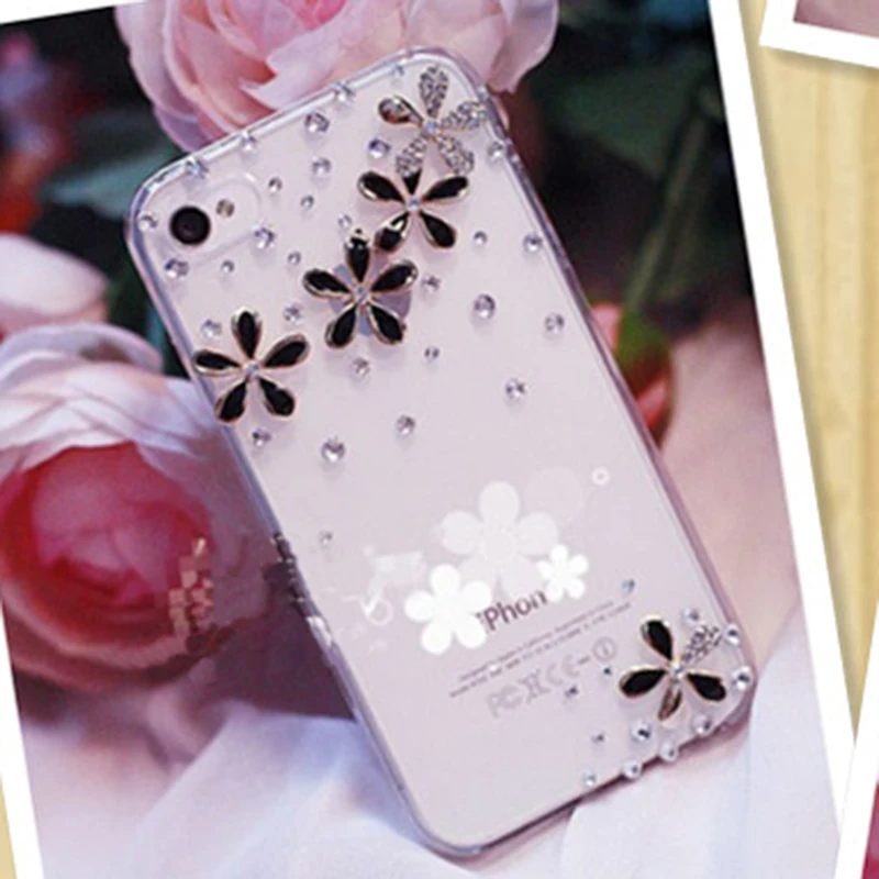 Новый Роскошный 3D 5 Уайлдфлауэр Bling Crystal Diamond flower Дело Обложка Для Lenovo S760