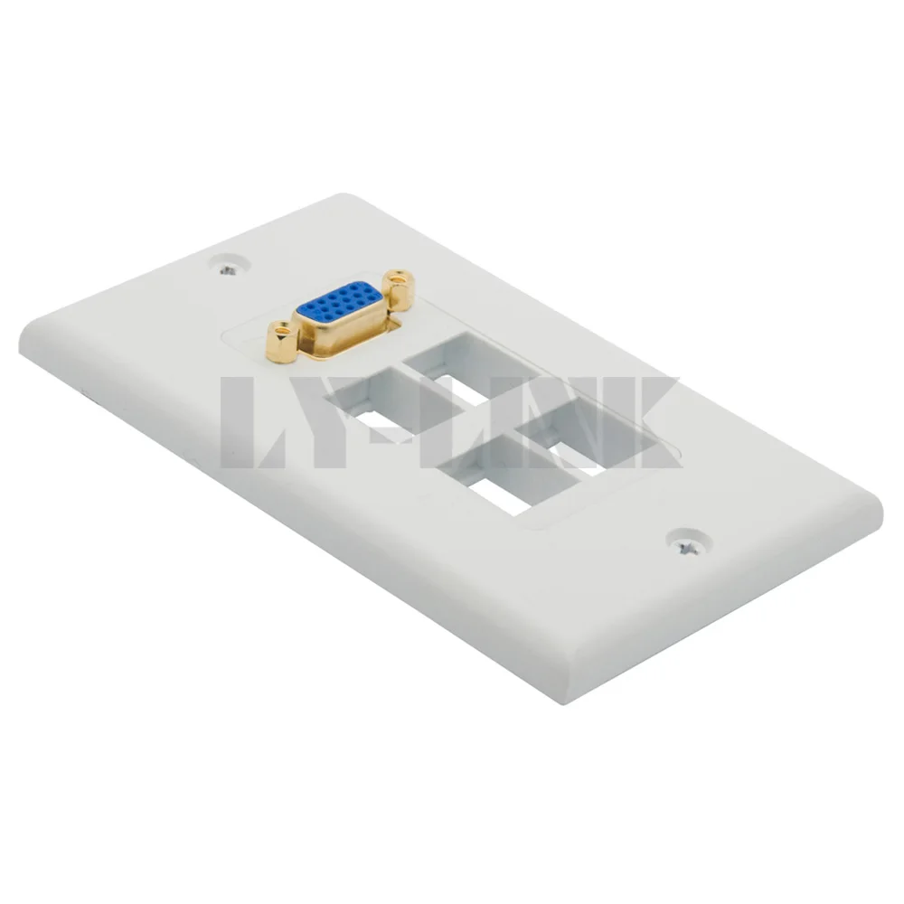 Настенная плата vga с 4 портами keystone и золотой пластиной|vga wall plate|wall platevga |